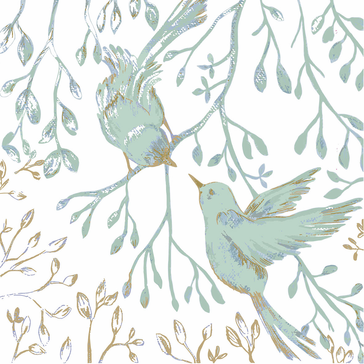 Jardin japonais en bleu Napkin 33x33