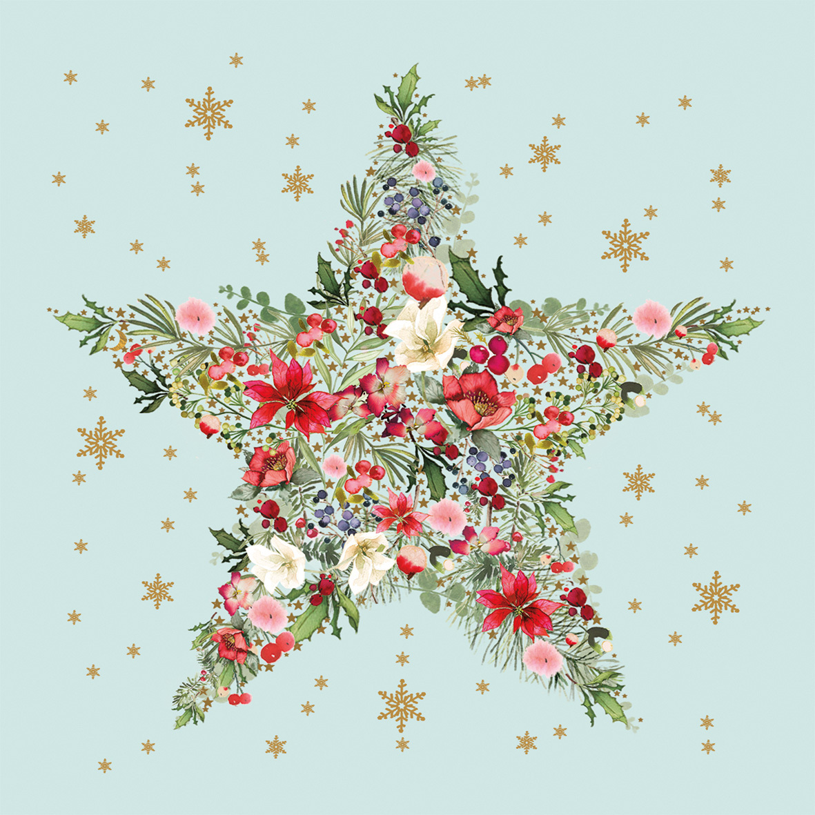 Beautiful Christmas Star blue Napkin 33x33