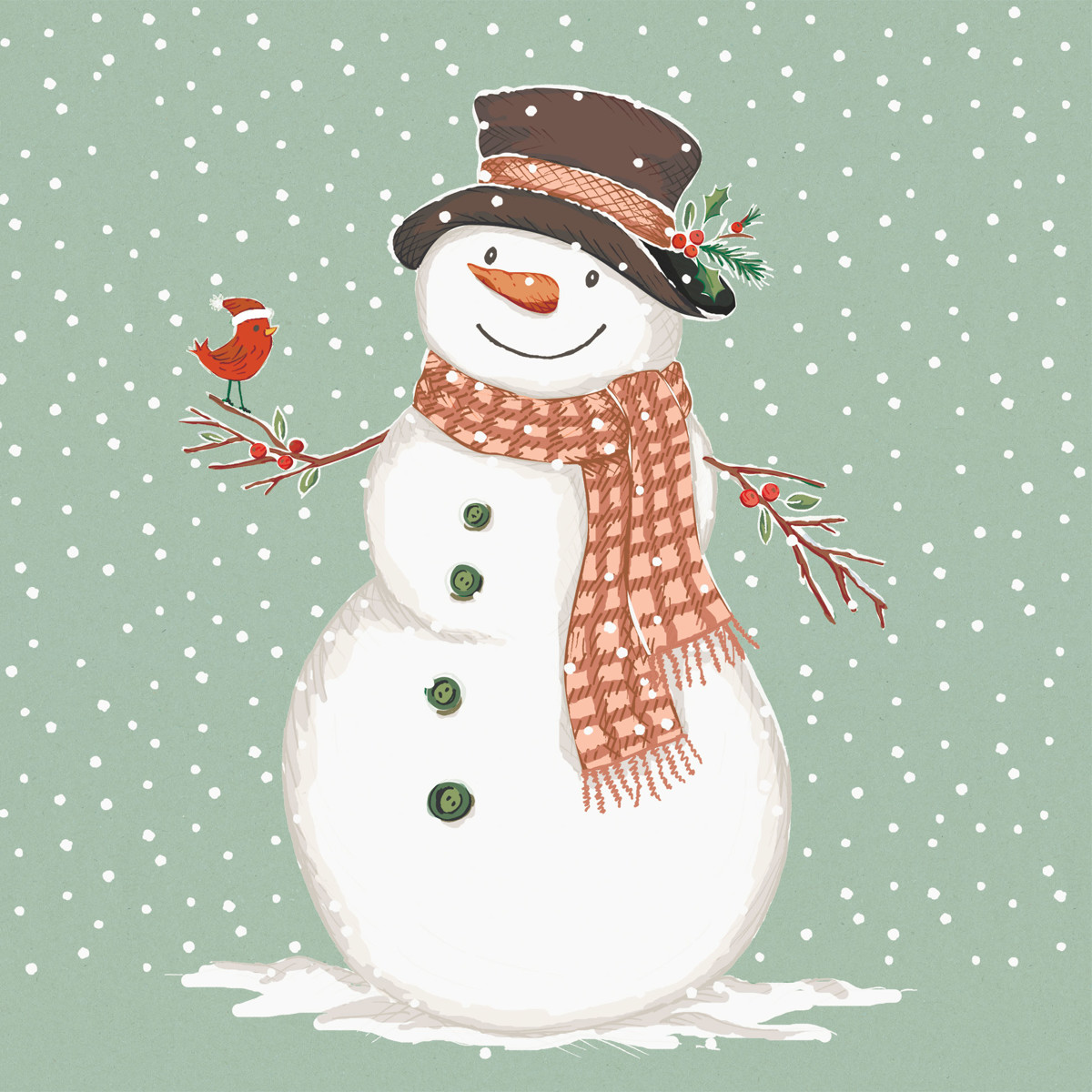 Mr. Snowman Napkin 33x33 Mr. Snowman Napkin 33x33