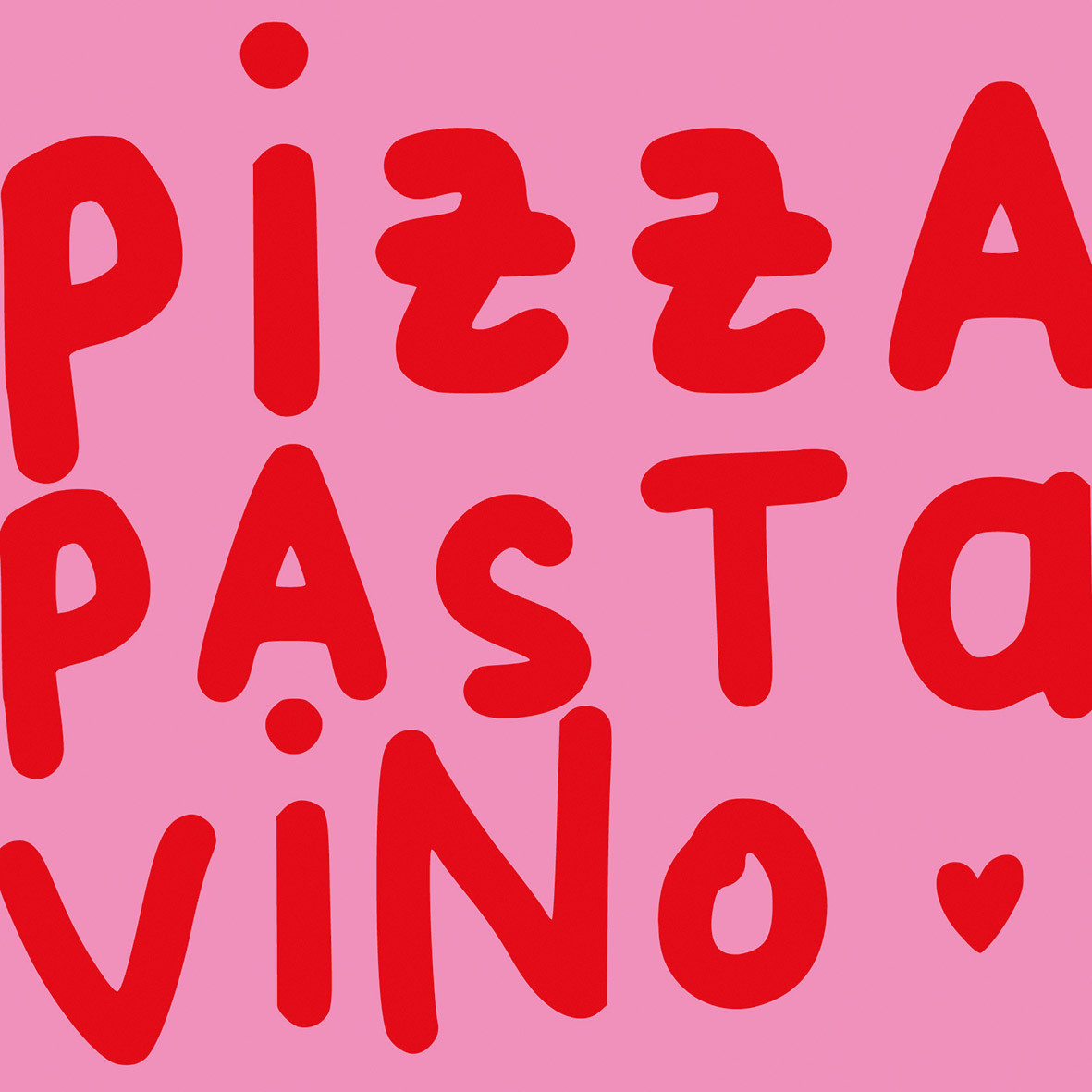 Pizza, Pasta, Vino rose Napkin 33x33