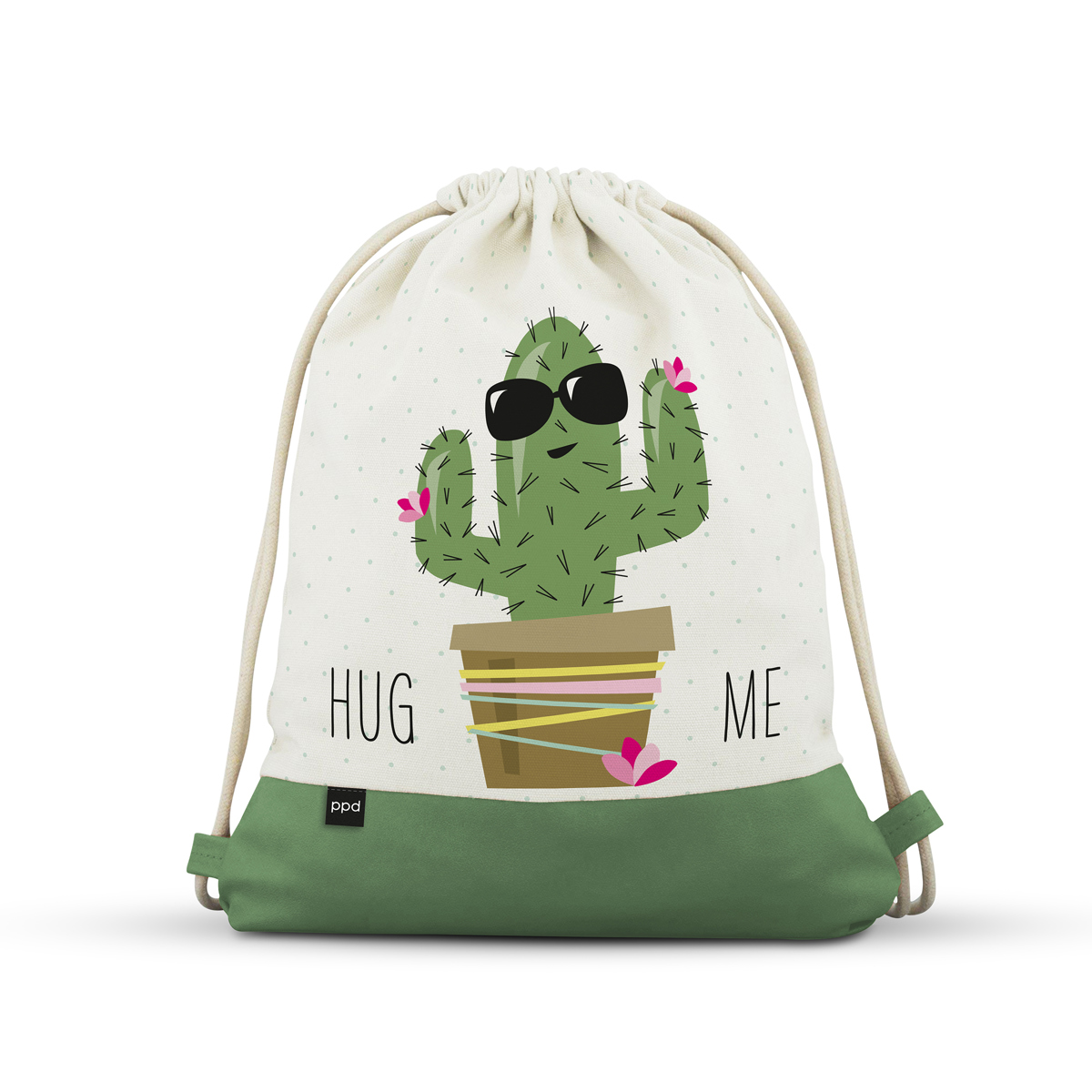City Bag with Leatherette Hug Me Cactus