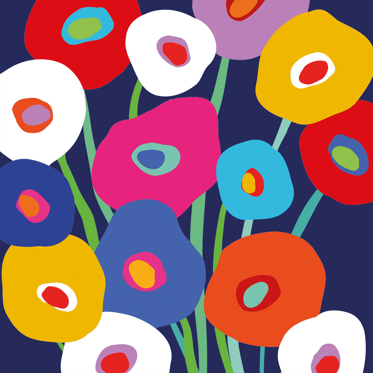 Super Bloom blue Napkin 33x33 Super Bloom blue Napkin 33x33