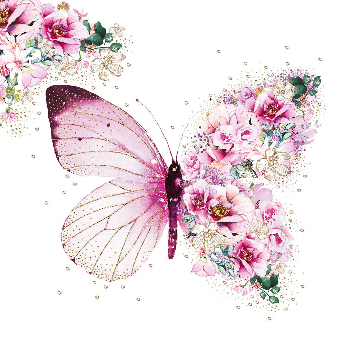 Butterfly Flowers 33x33 cm