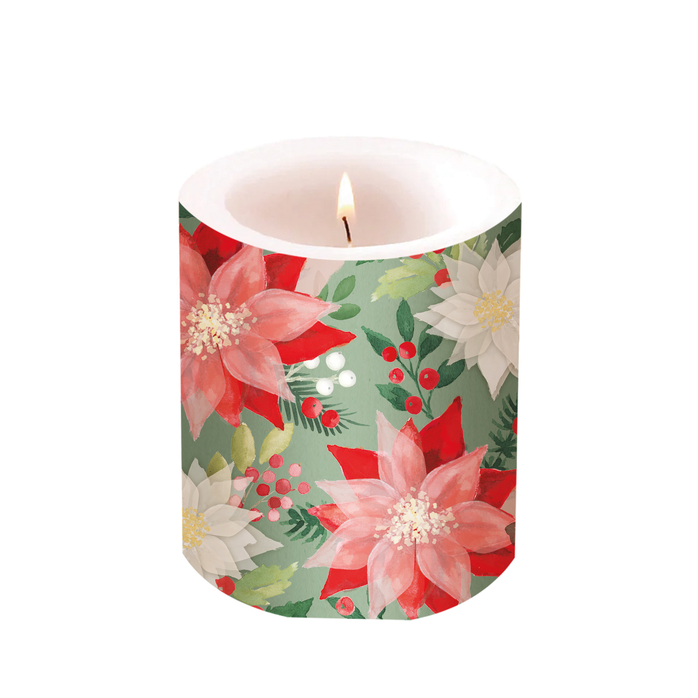 Merry Poinsettia Candle small