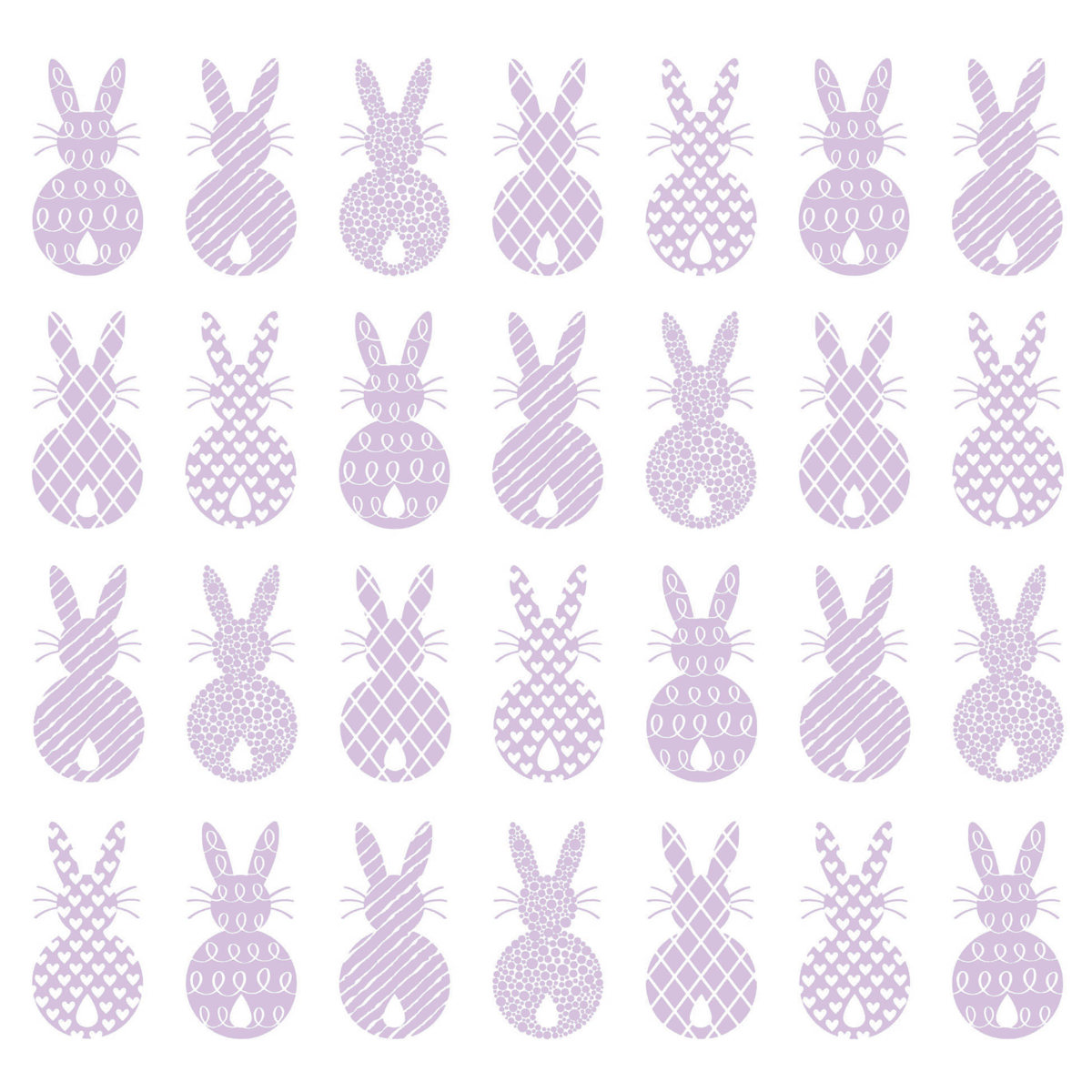 Pure Easter Rabbits lilac Napkin 33x33
