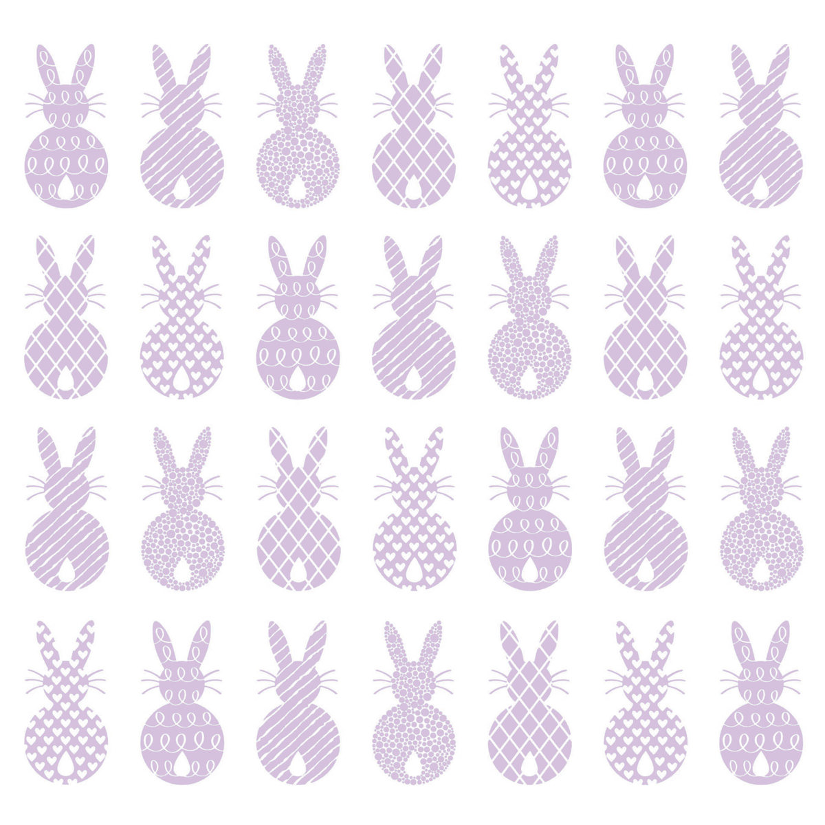 Pure Easter Rabbits lilac Napkin 33x33 Pure Easter Rabbits lilac Napkin 33x33