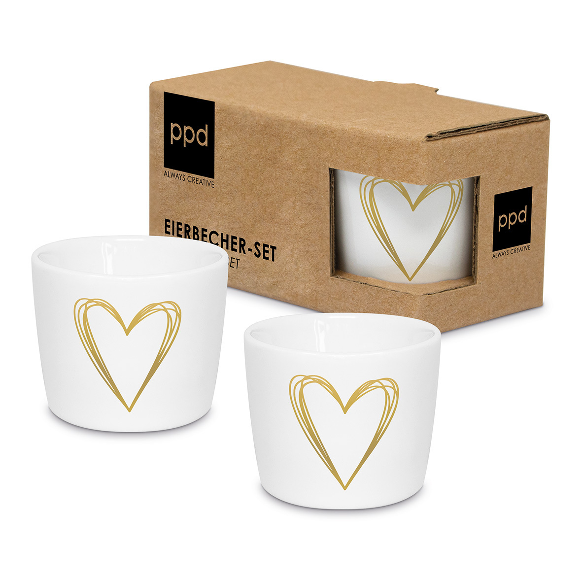 Pure Heart gold Egg Cup Set CB Pure Heart gold Egg Cup Set CB