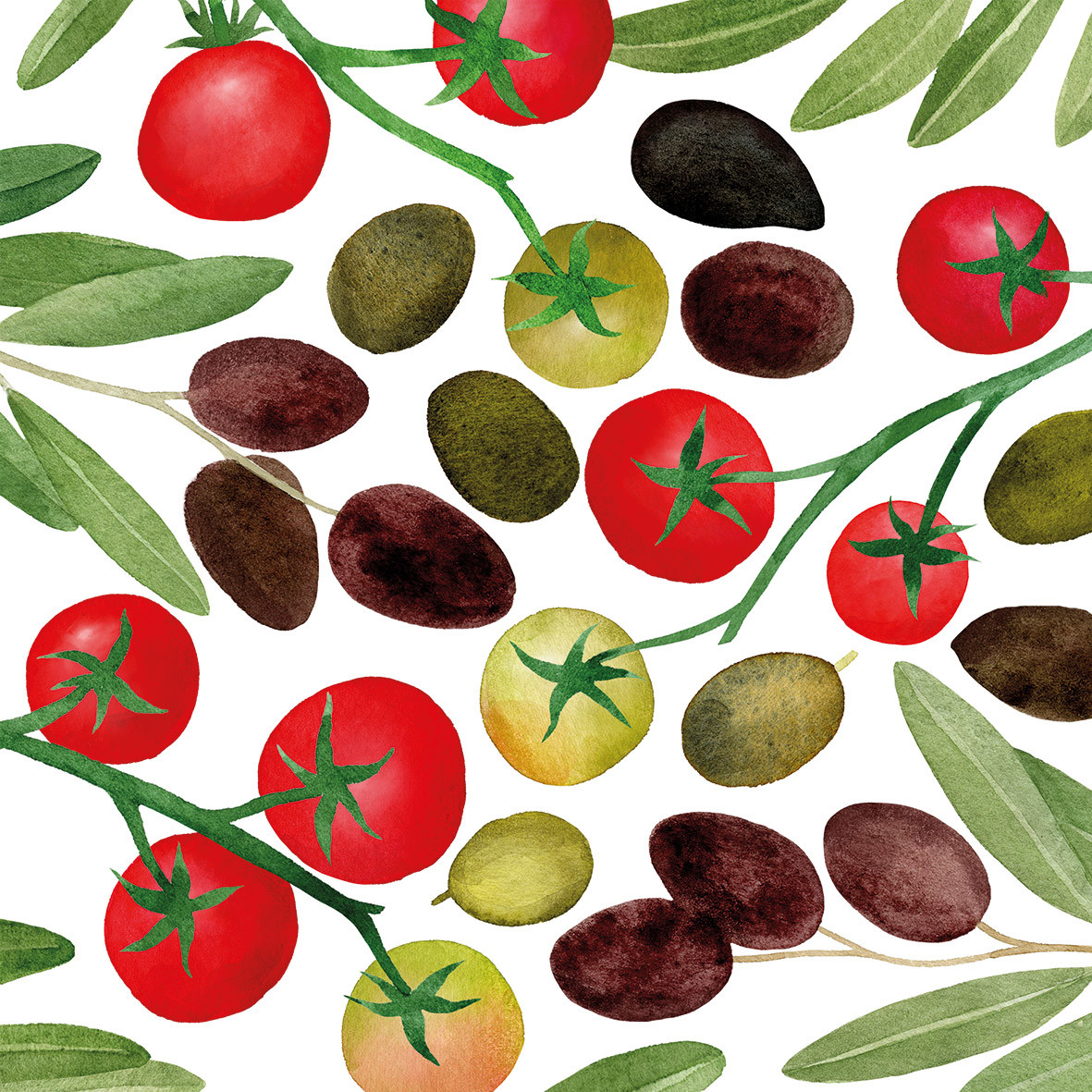 Olives & Tomatoes Napkin 33x33