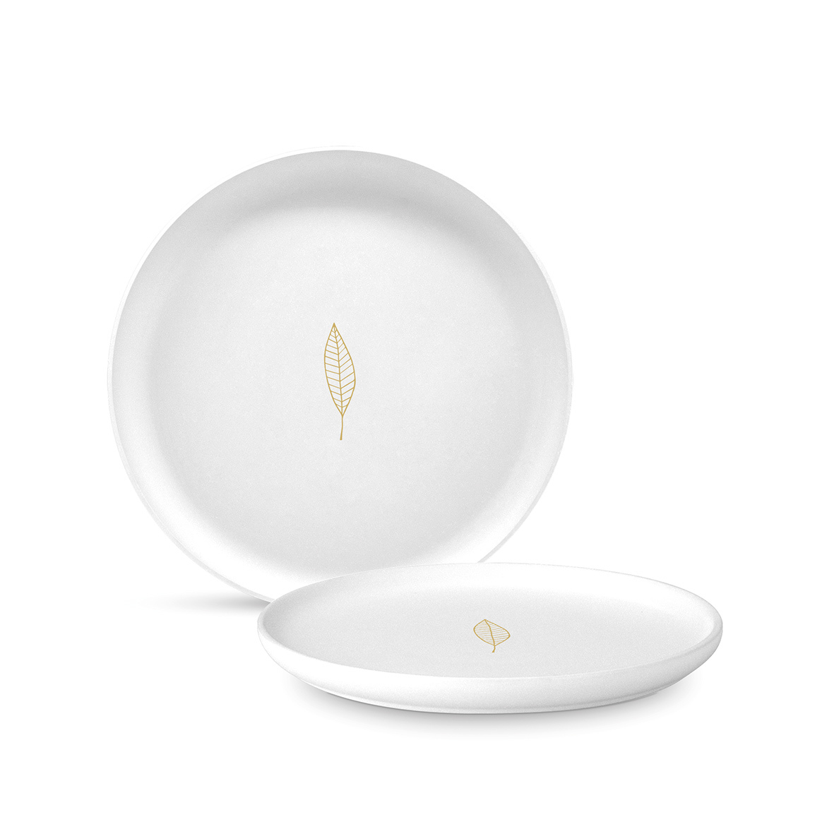 Pure Gold Leaves Matte Plate 21 Pure Gold Leaves Matte Plate 21