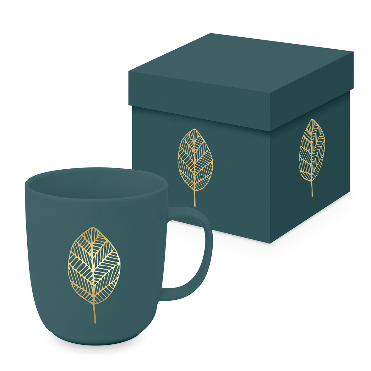 Pure Gold Leaves  forest Matte Mug GB