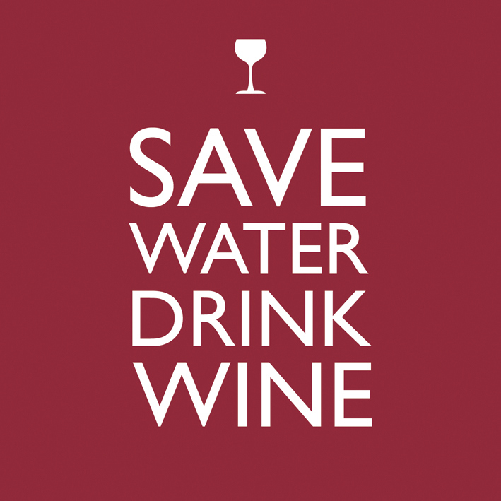 Save Water Drink Wine 33x33cm