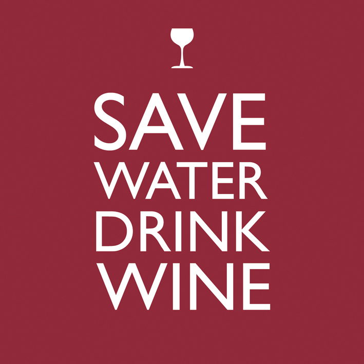 Save Water Drink Wine 33x33cm Save Water Drink Wine 33x33cm
