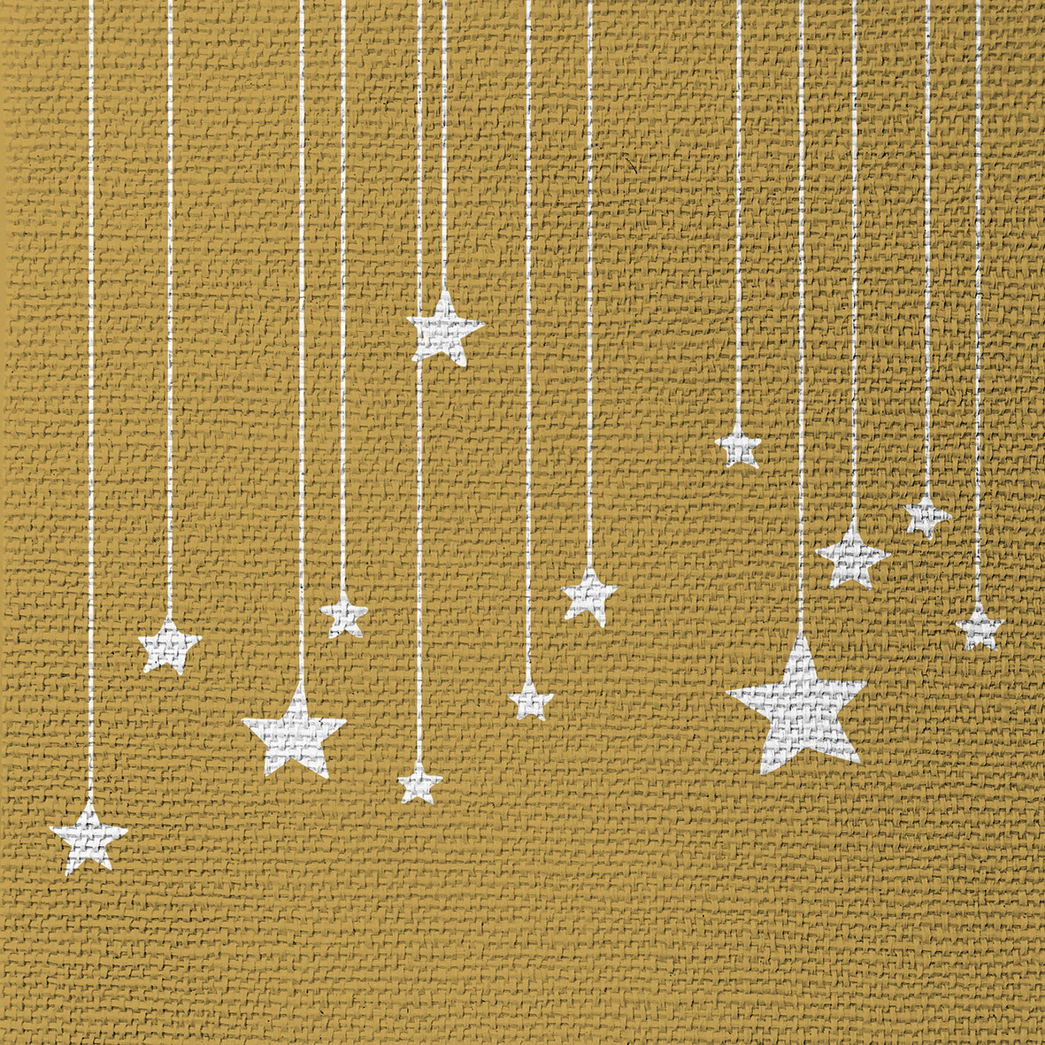 Stars on Canvas gold Napkin 33x33 emb