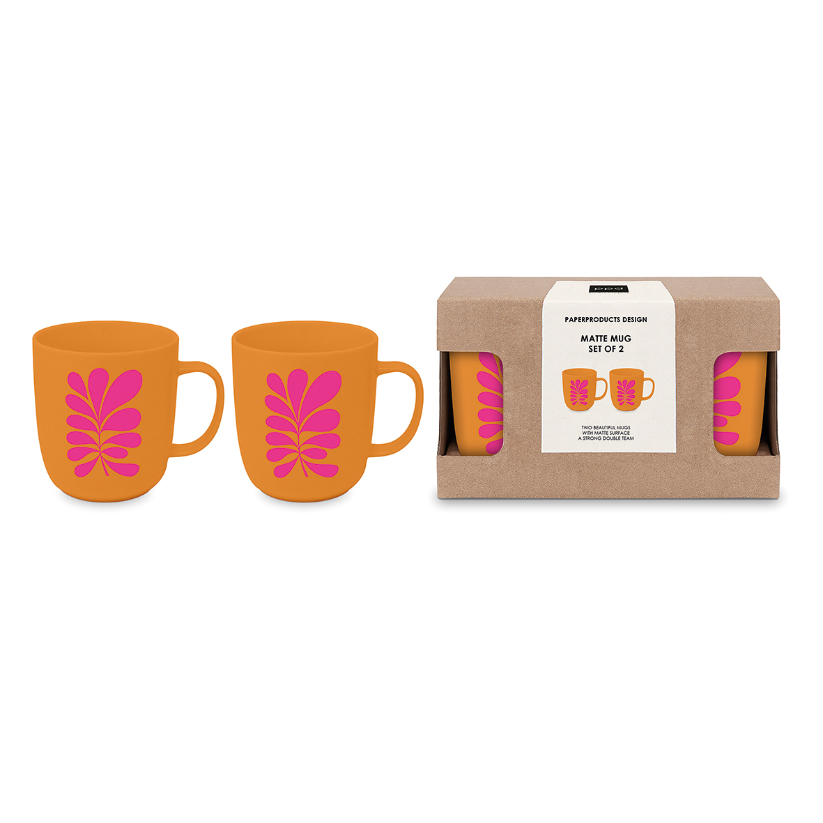Paula orange Matte Mug Set 2 Paula orange Matte Mug Set 2