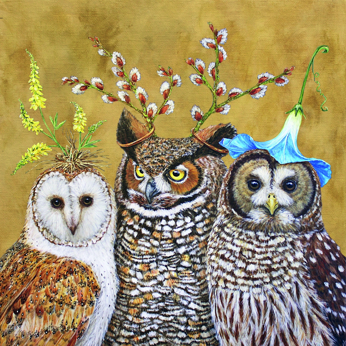 Owl Family 25x25cm