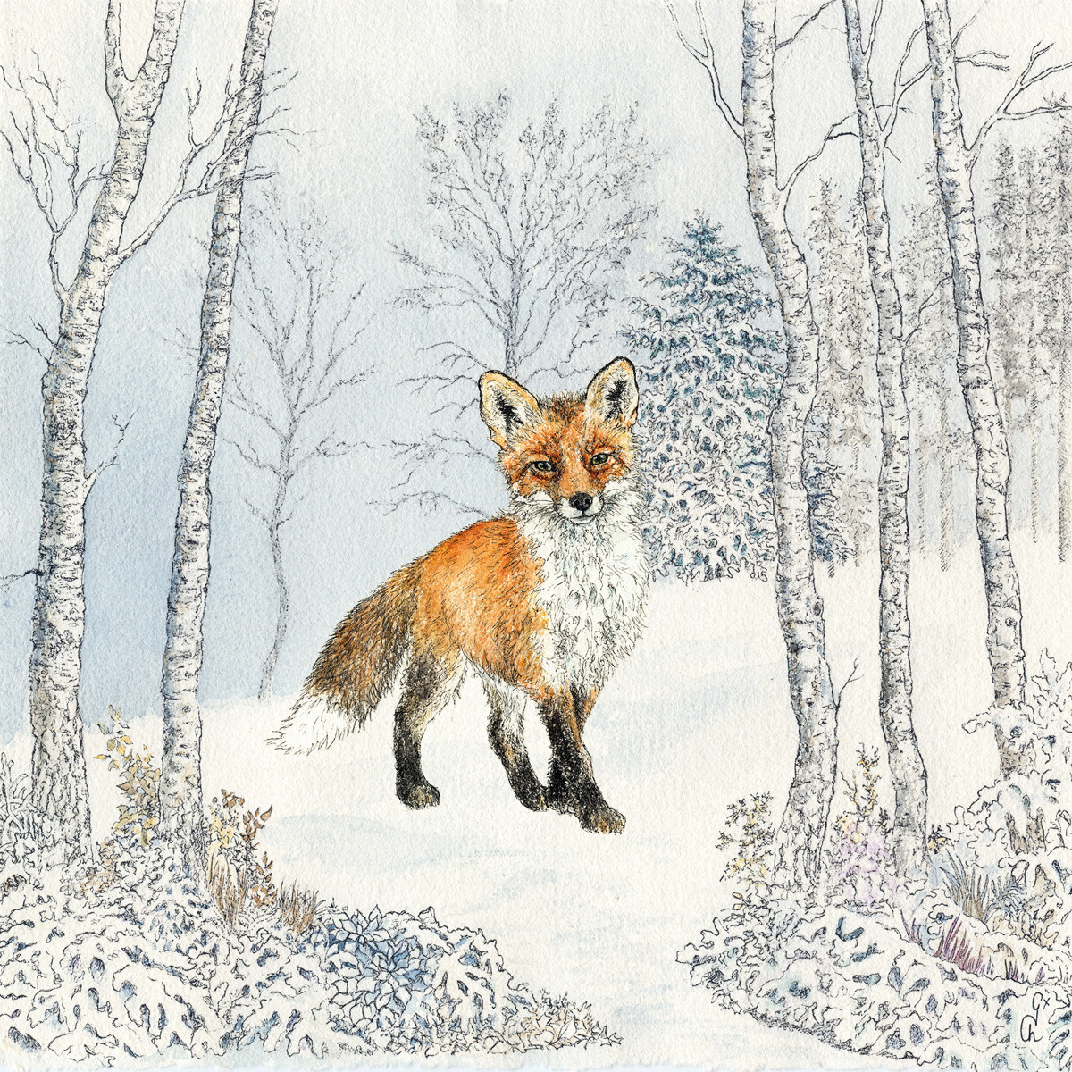 Renard Hiver Napkin 33x33 Renard Hiver Napkin 33x33