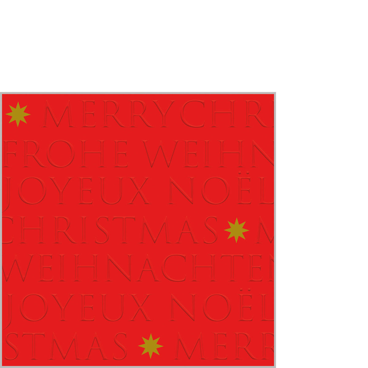 Christmas embossed red Napkin 25x25 relief