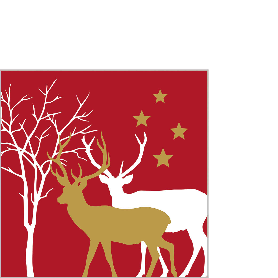 Winter Deers red Napkin 25x25