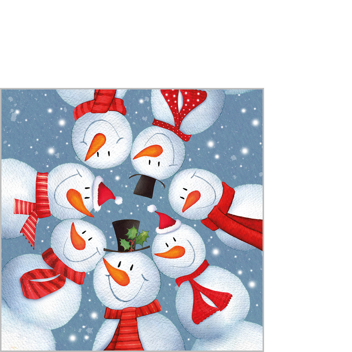 Snowmen Circle Napkin 25x25