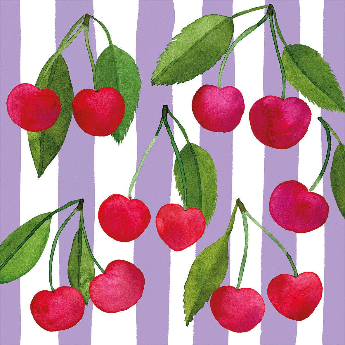 Cherry & Stripes Napkin 33x33