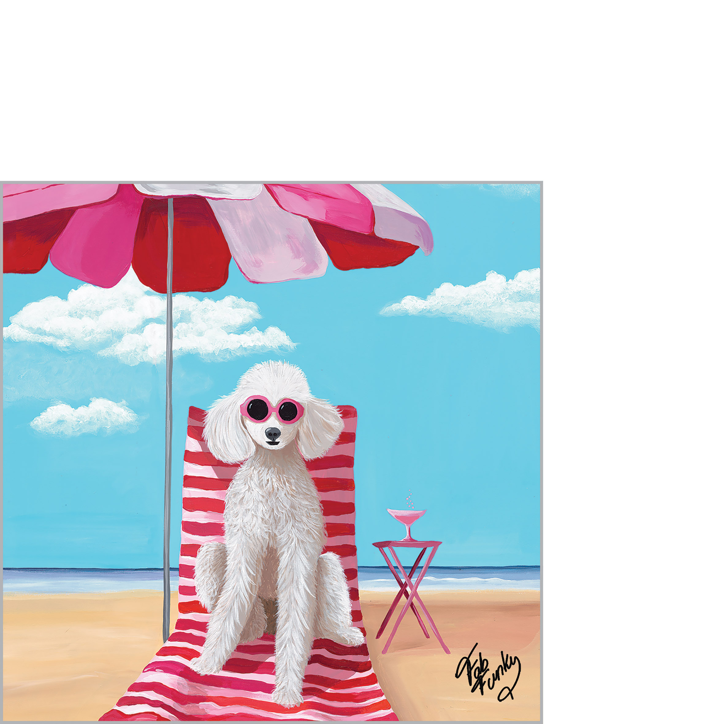 Fifi at The Beach Napkin 25x25