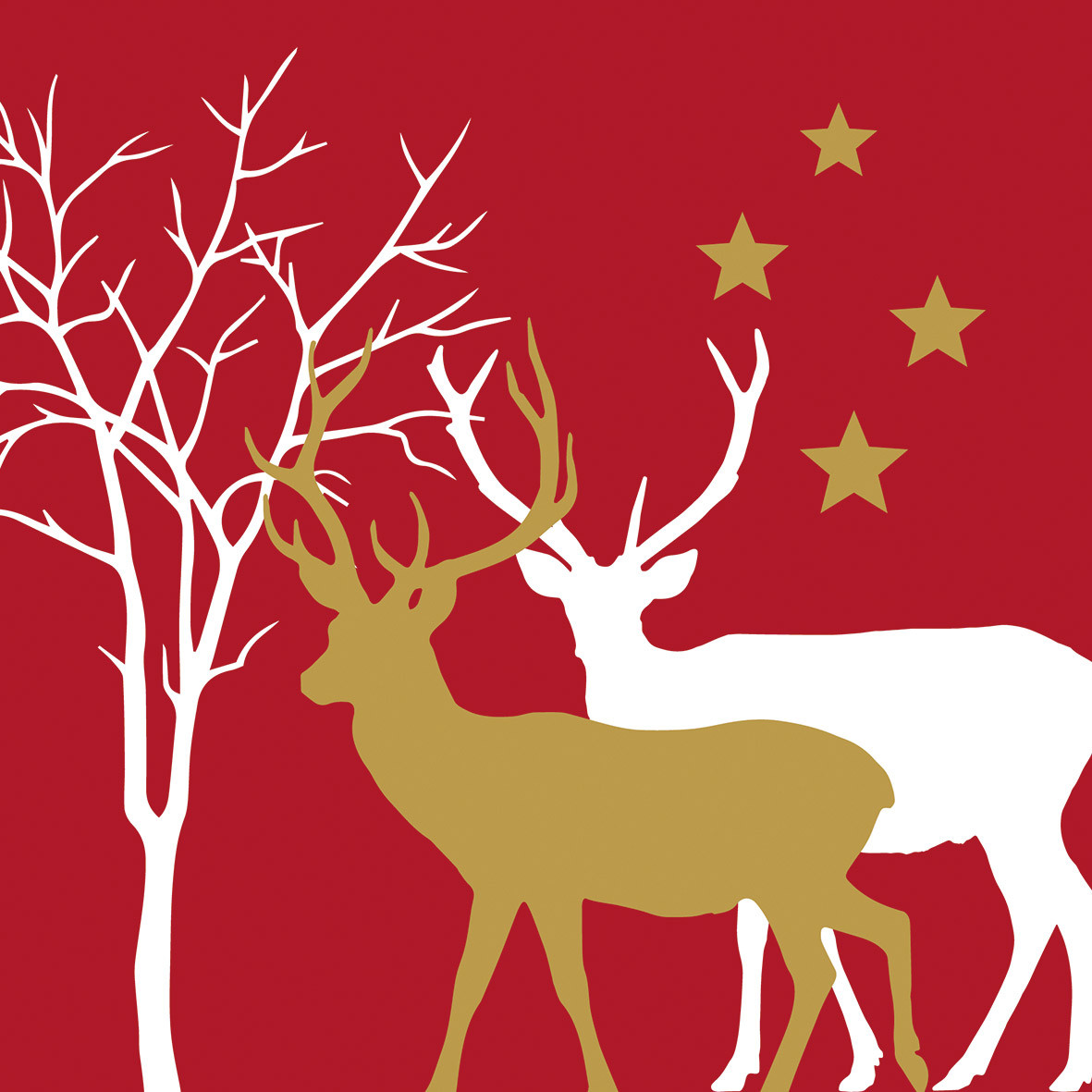 Winter Deers red Napkin 33x33