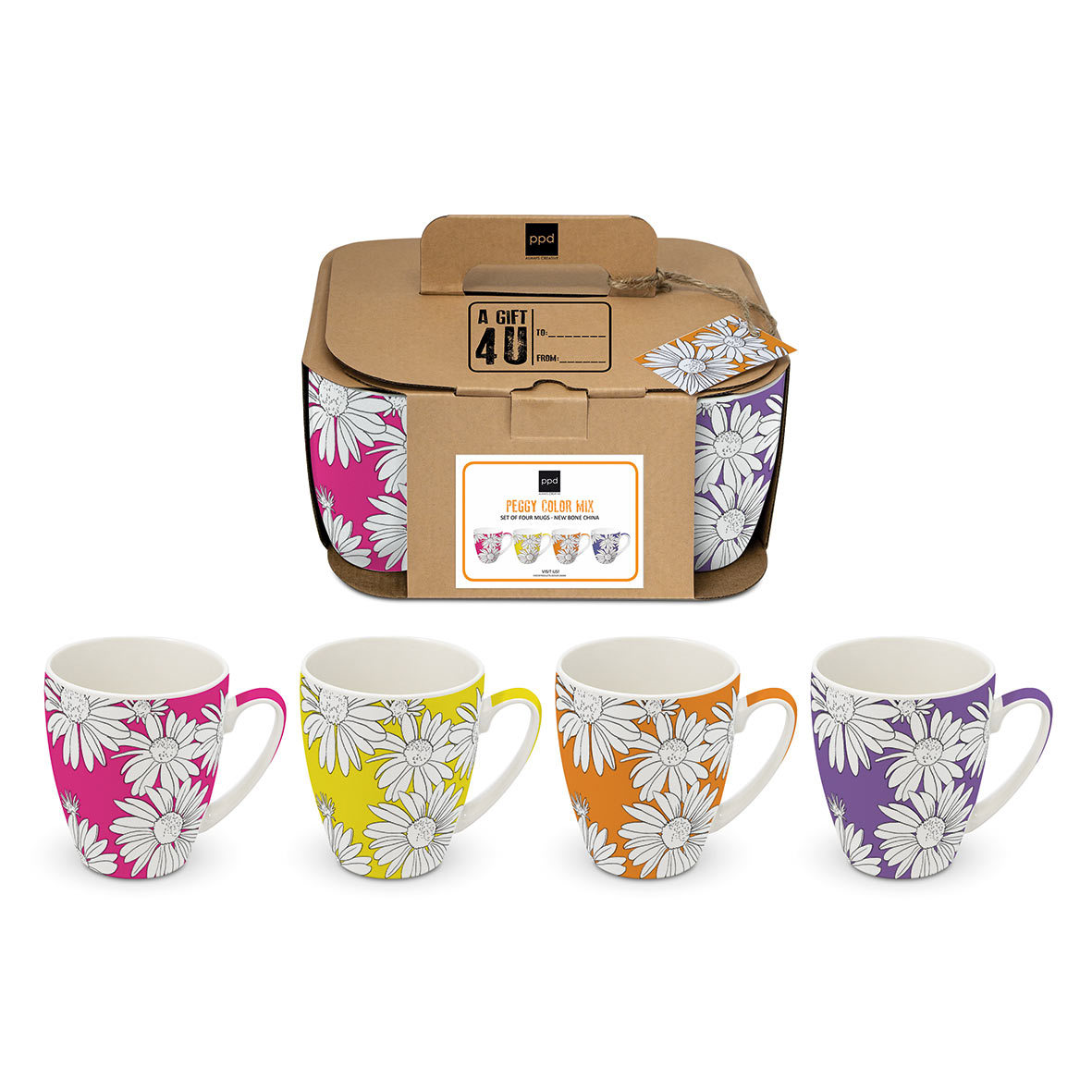 Peggy Color Mix 4 Mug Set Peggy Color Mix 4 Mug Set