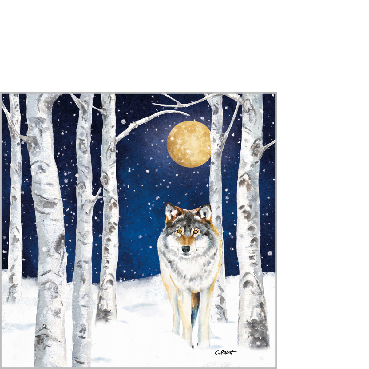 Winter Wolf Napkin 25x25 Winter Wolf Napkin 25x25