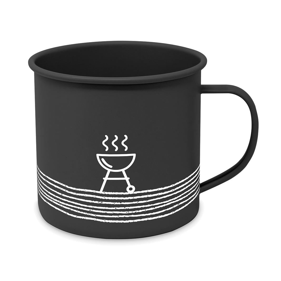 Pure BBQ anthracite Happy Metal Mug Pure BBQ anthracite Happy Metal Mug