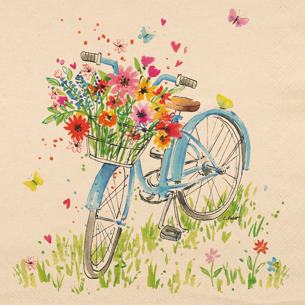 Ride my Bike  Napkin 33x33 eco