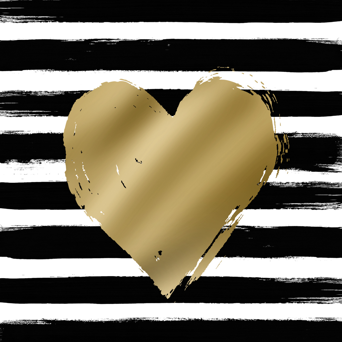 Heart & Stripes black/gold 33x33cm