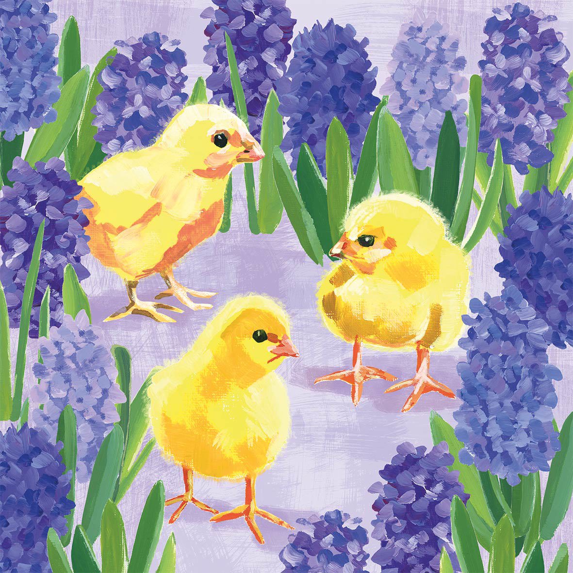 Chicks in Hyacinth Napkin 33x33