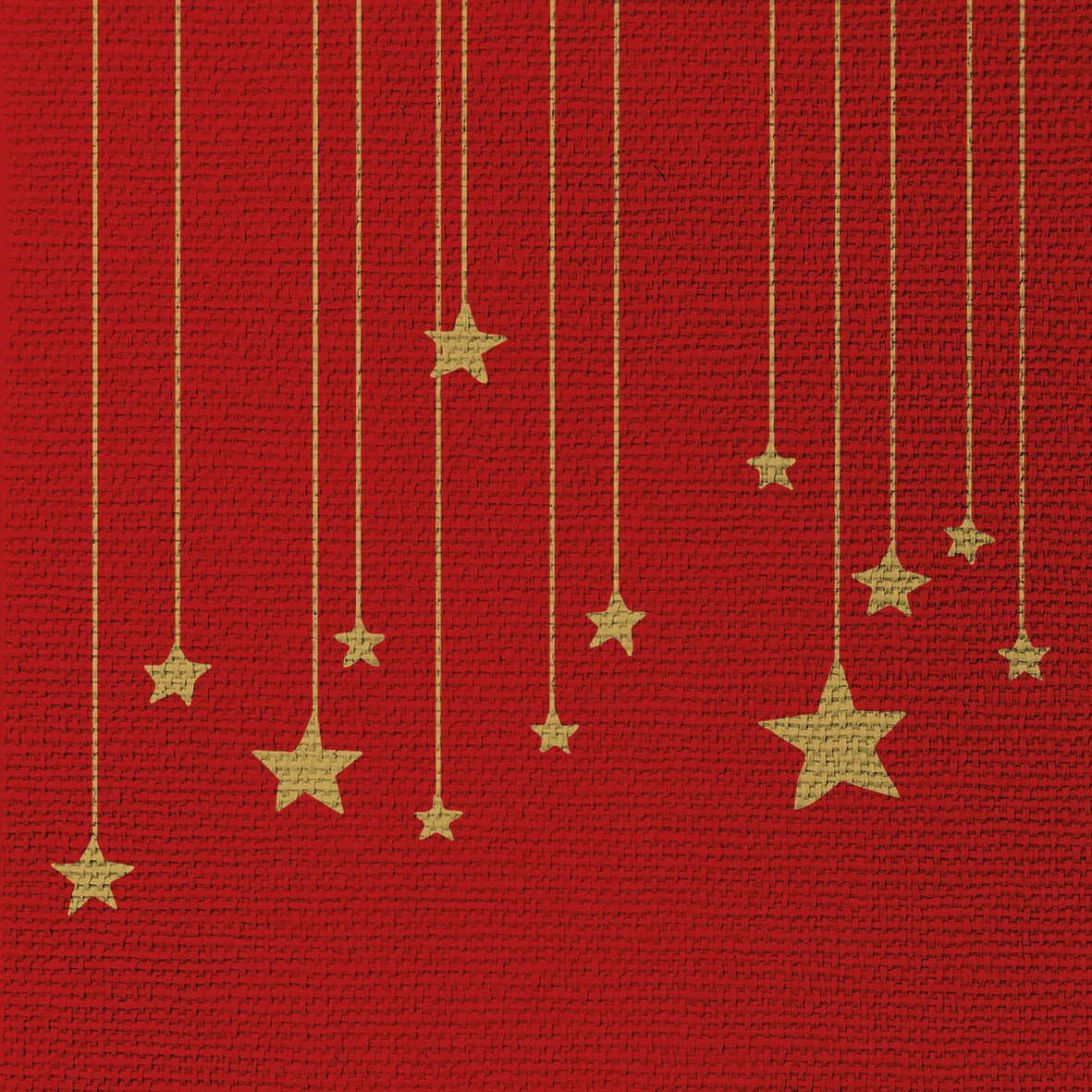 Stars on Canvas red Napkin 33x33 emb