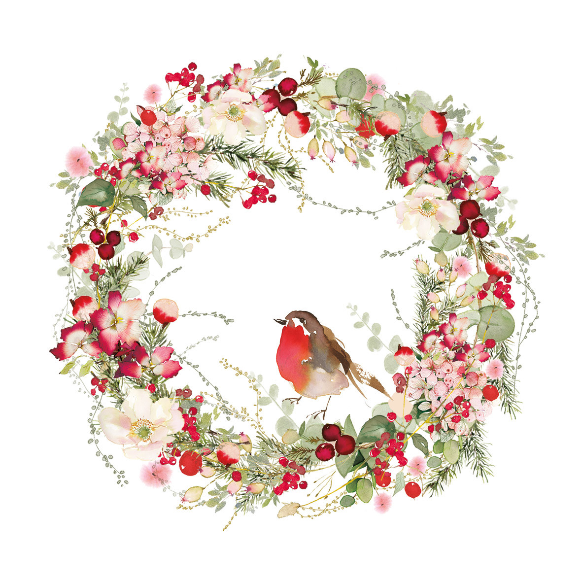 Beautiful Christmas Wreath Napkin 33x33