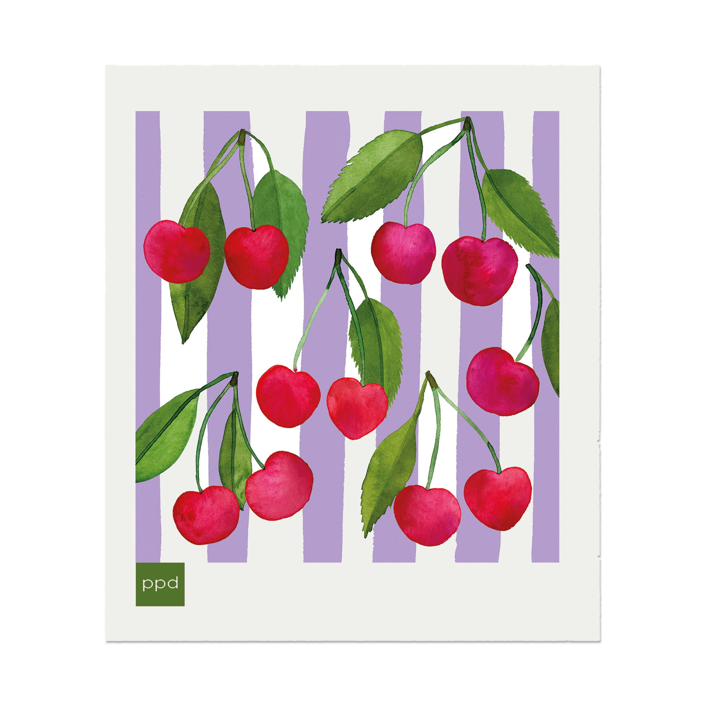 Cherry & Stripes Schwammtuch