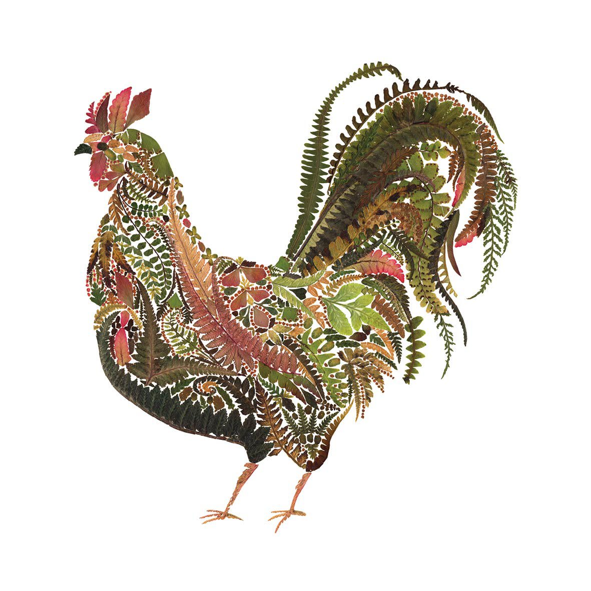 Green Rooster Napkin 33x33