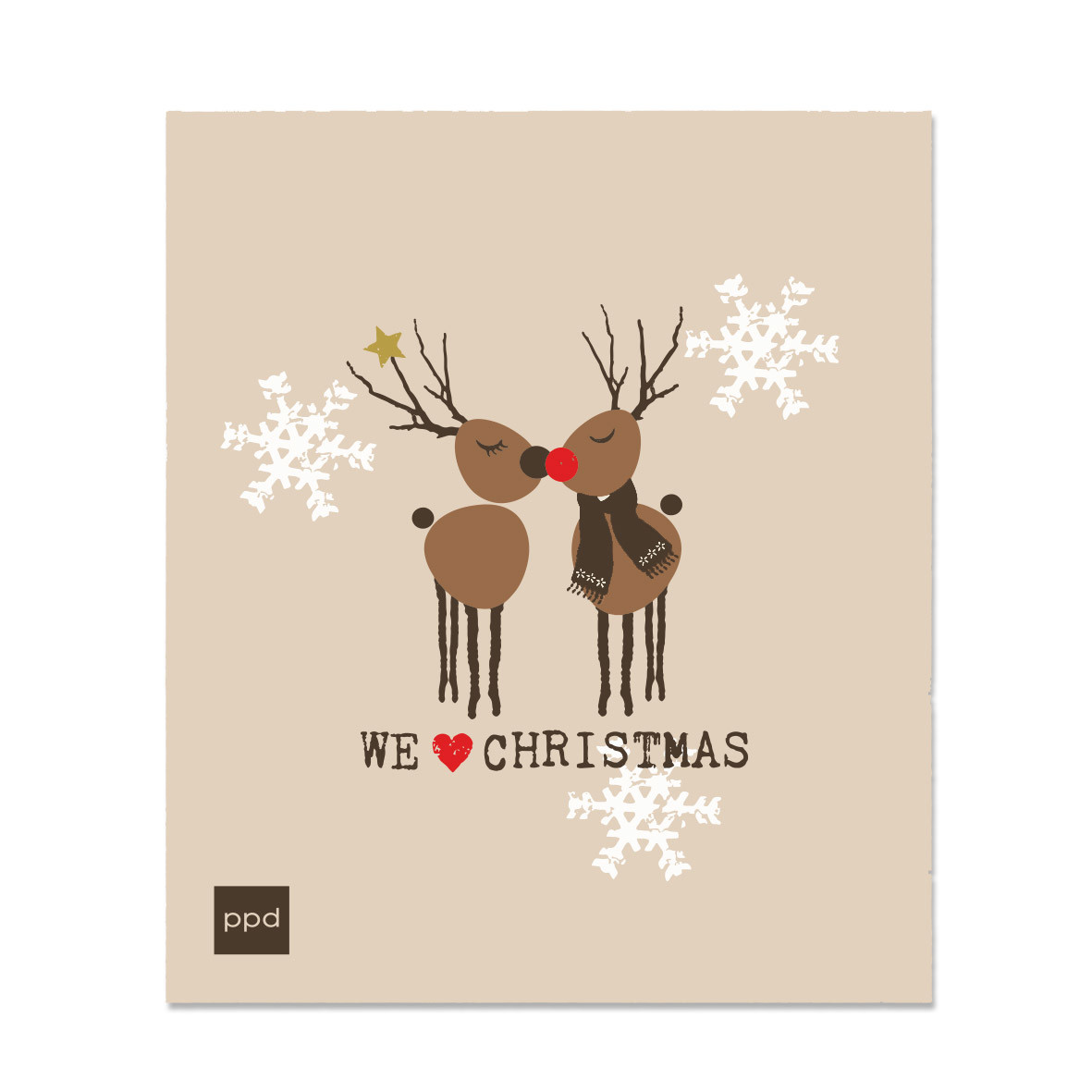 We love Christmas white Schwammtuch