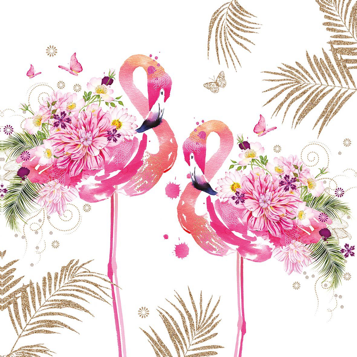 Floral Flamingos 33x33 cm Floral Flamingos 33x33 cm