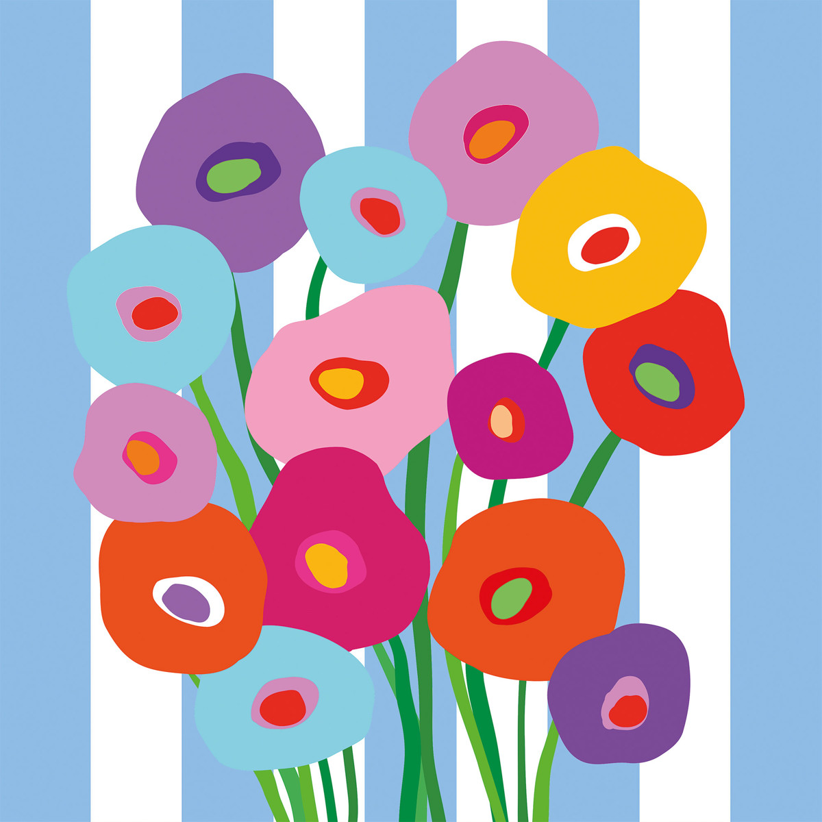 Super Bouquet bleu Napkin 33x33