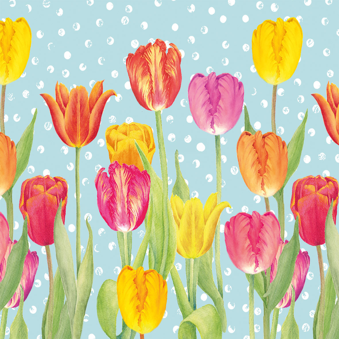 Happy Tulips Napkin 33x33