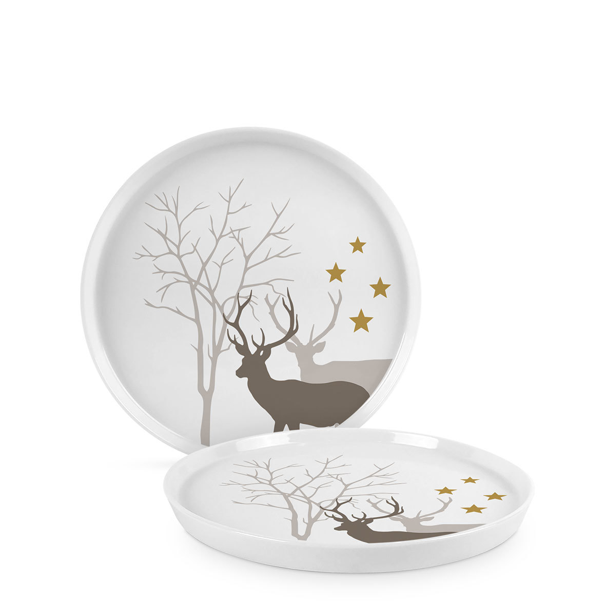 Winter Deers white Trend Plate 15