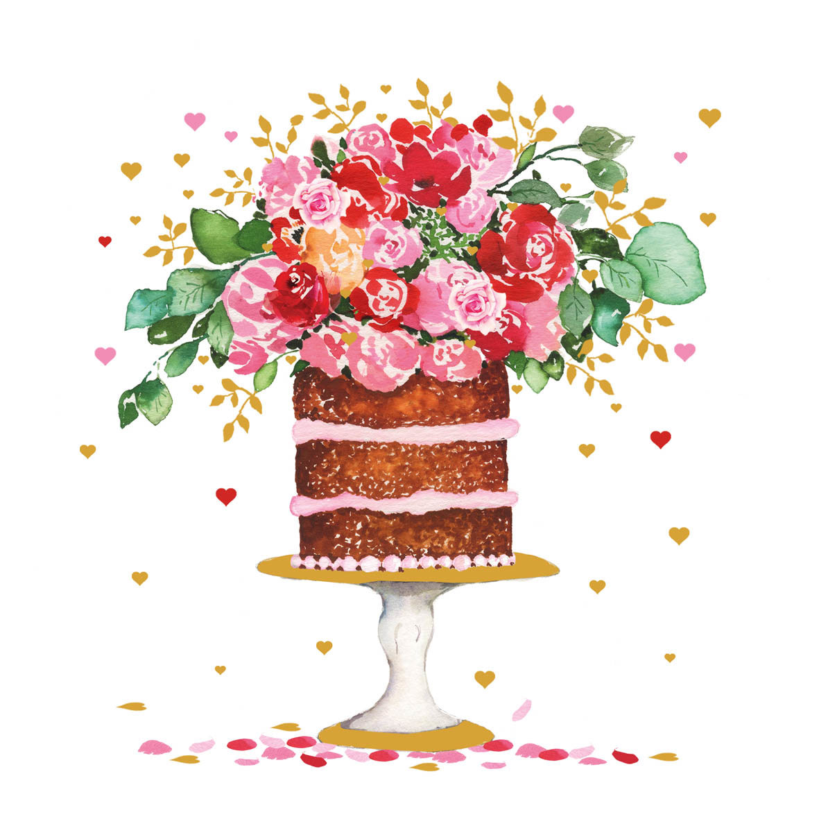 Cake & Flowers Napkin 33x33