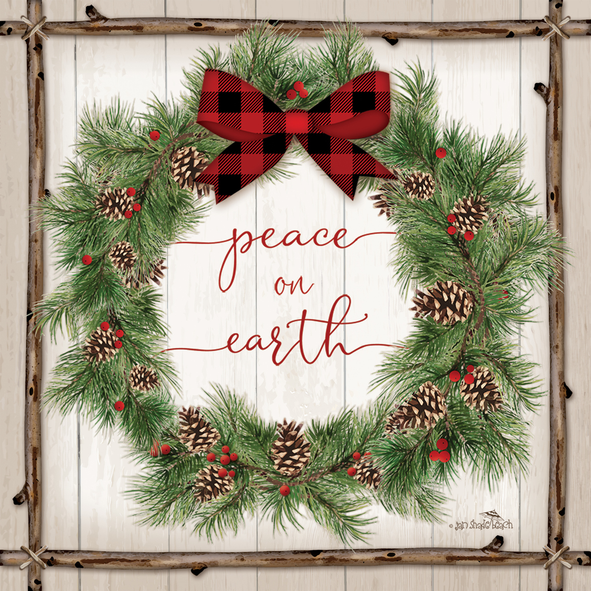 Rustic Wreath Napkin 33x33