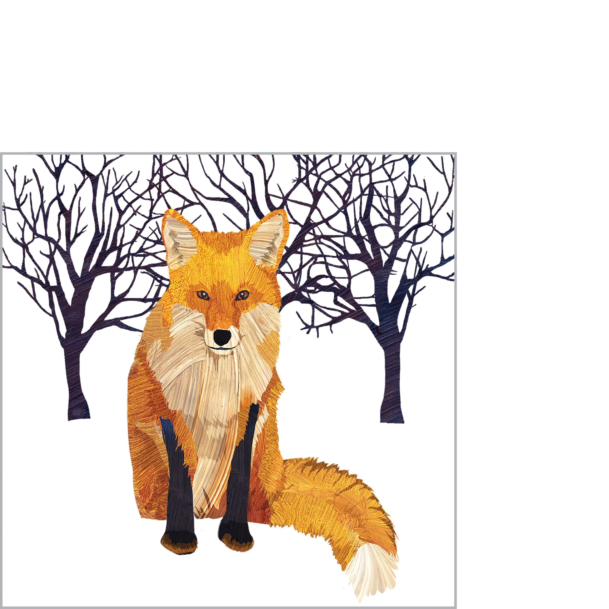 Winter Fox Napkin 25x25