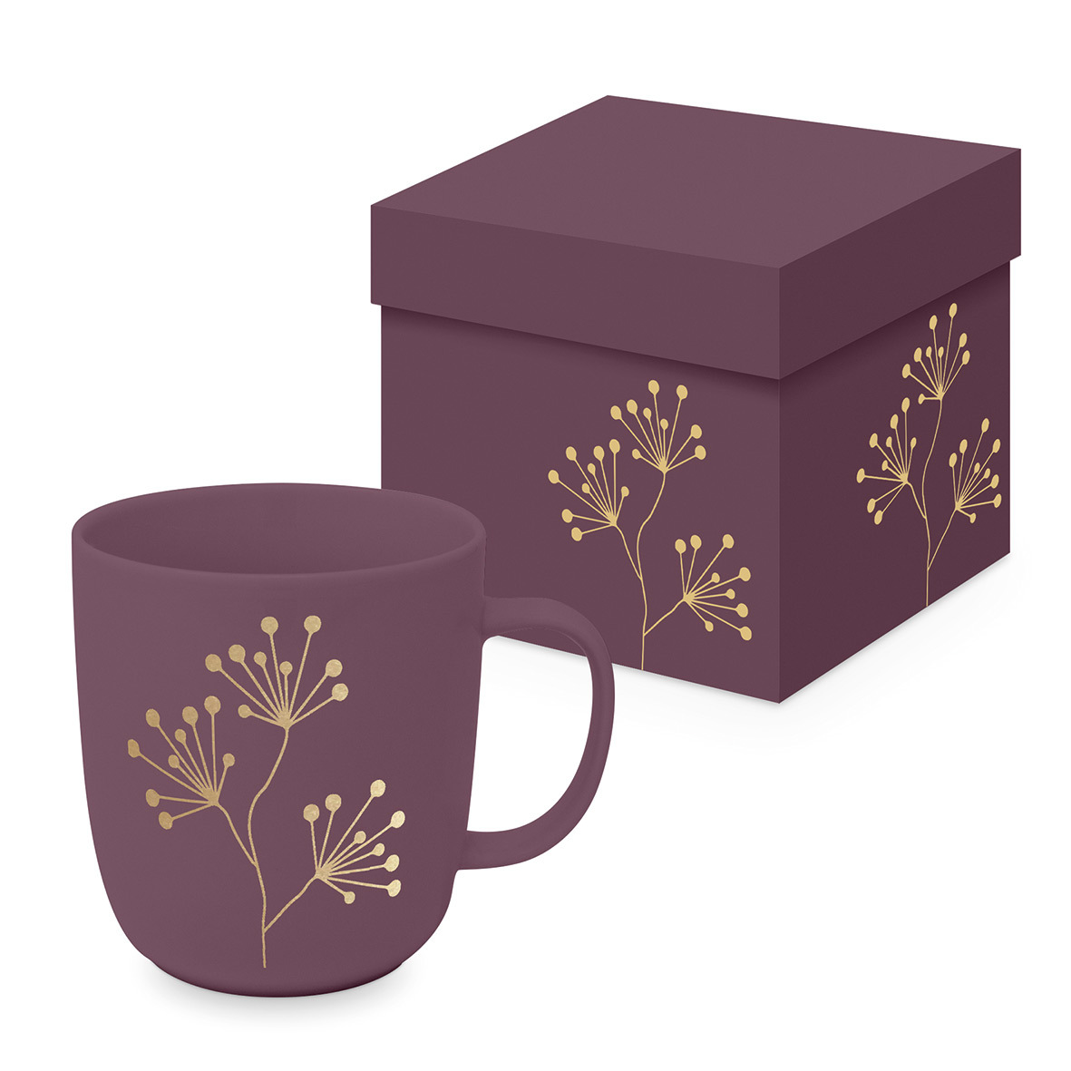 Pure Gold Berries mauve Matte Mug GB