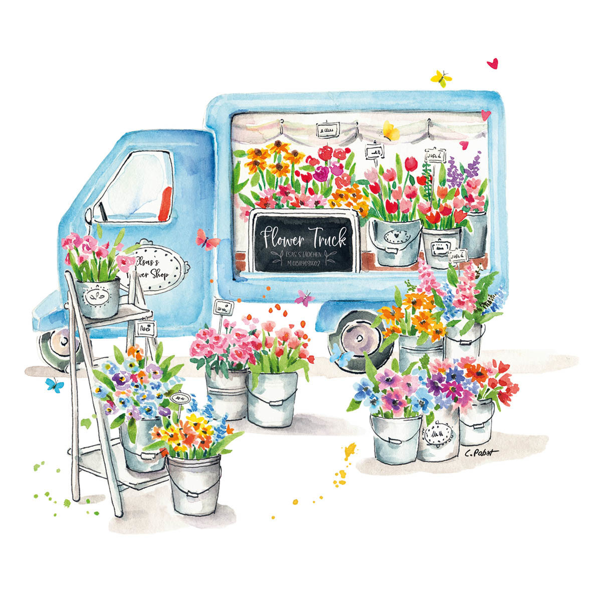 Flower Truck Napkin 33x33