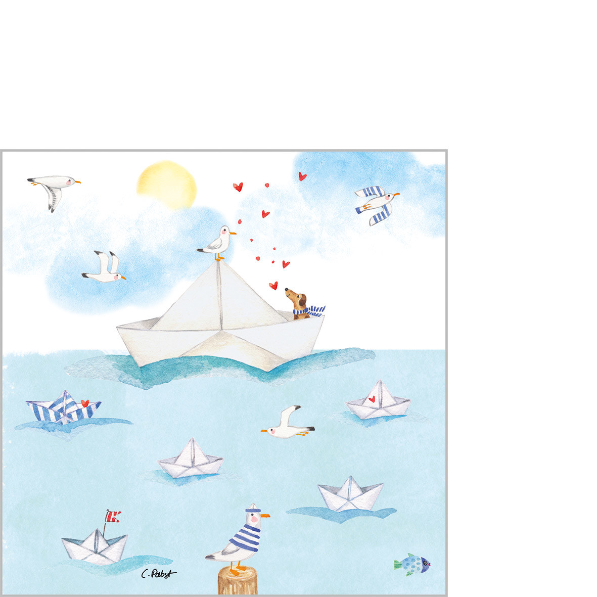 Sailing away Napkin 25x25