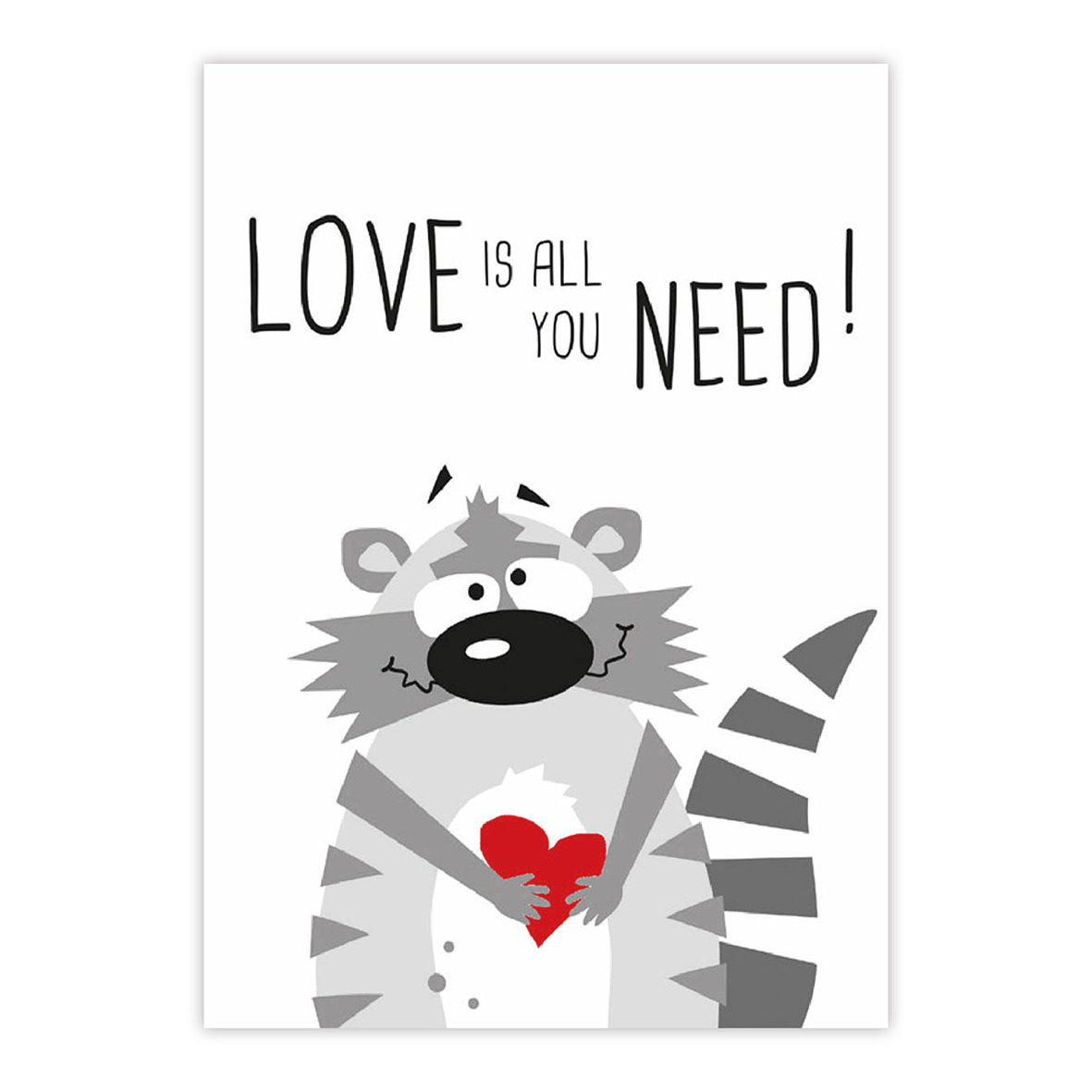 Need Love Racoon Postcard Need Love Racoon Postcard