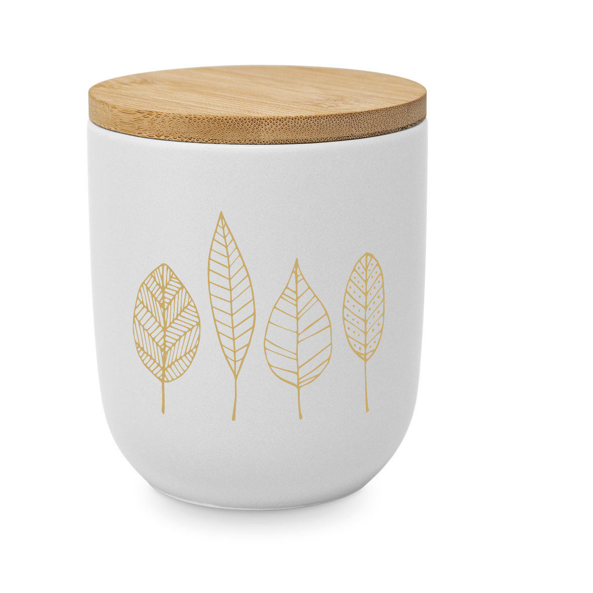 Pure Gold Leaves Matte Storage Jar