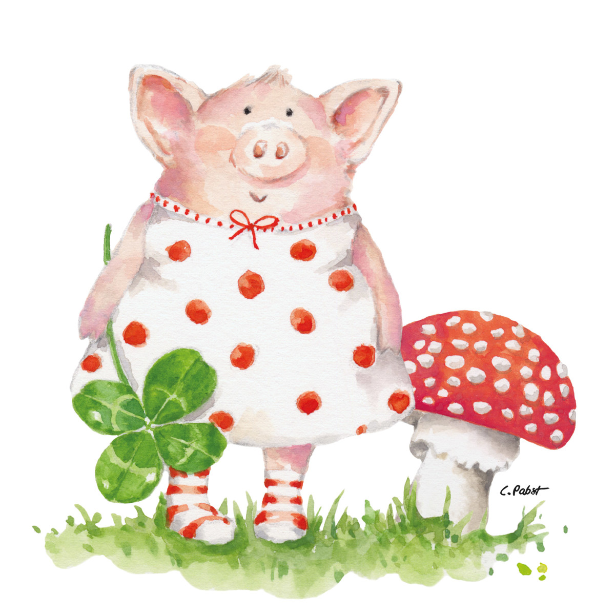 Lucky Piggy Napkin 33x33 Lucky Piggy Napkin 33x33